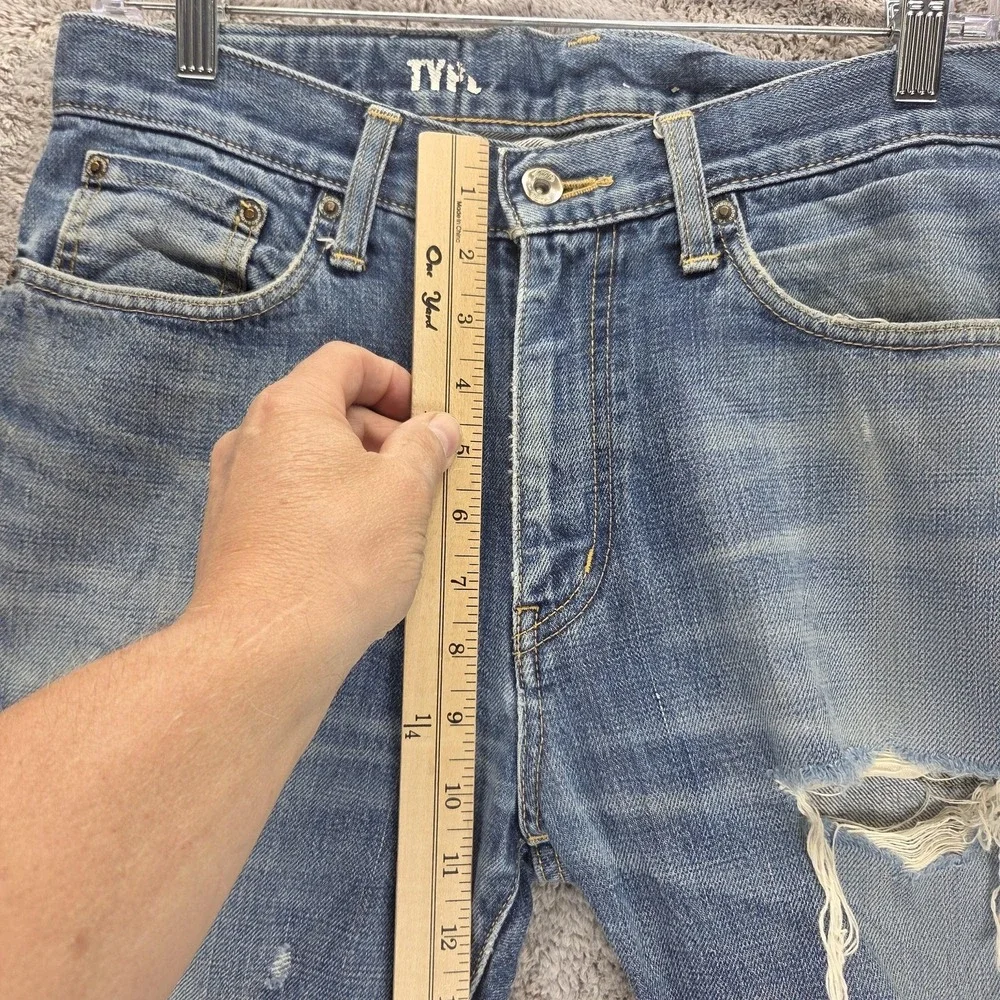 Neighborhood Jeans Mens Blue Selvedge Straight Thrashed Honeycomb Fits 31x26
